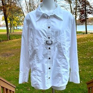 Lane Bryant western-style white blouse 26/28
